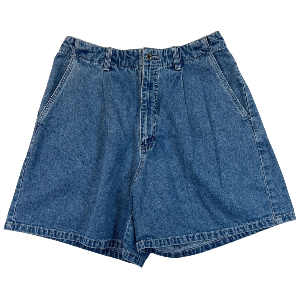 Eddie Bauer Pleated Denim Shorts Womens VTG 10 (XS) High Rise Relaxed 90s READ